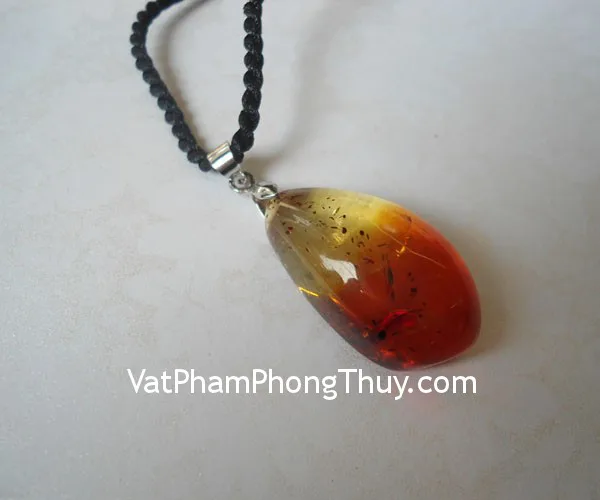 Mặt đeo cổ Hổ Phách Ba Lan khắc hình mẫu đơn A+++ ( 12170578244 ) S6350-6