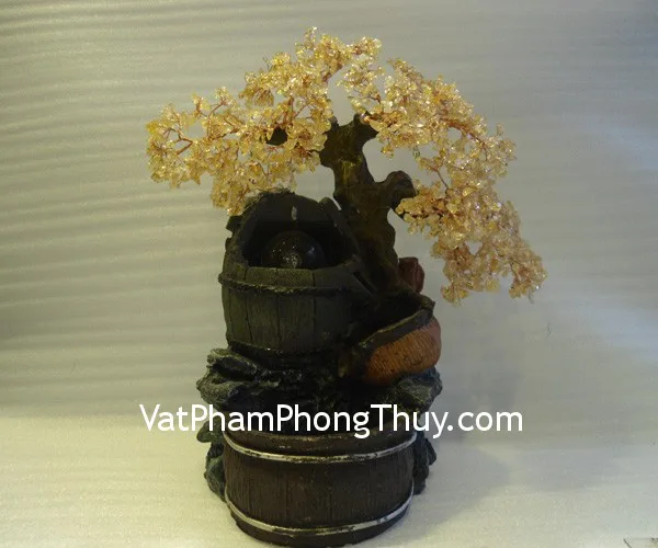 Cây tài lộc thạch anh vàng, phong thủy luân nhỏ FCA220