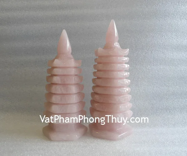 Tháp Văn Xương đá thạch anh hồng 9 tầng M117