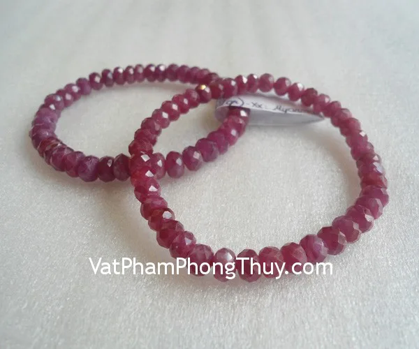 Vòng tay Ruby (hồng bảo hạt mài vát) - 41 hạt S6162-S1-23306