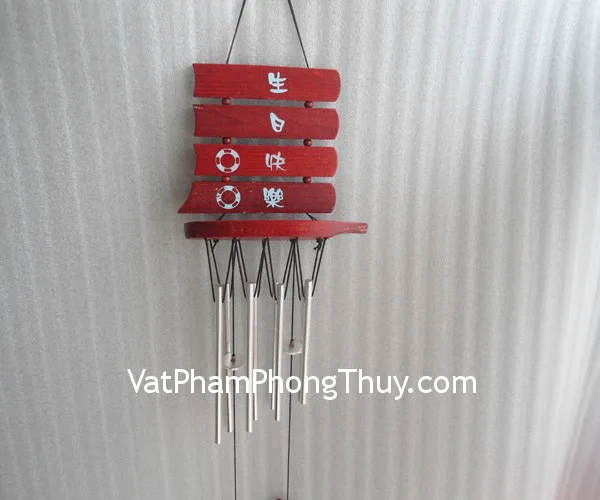 Chuông gió thuyền buồm 8 ống nhỏ trắng FCG1247