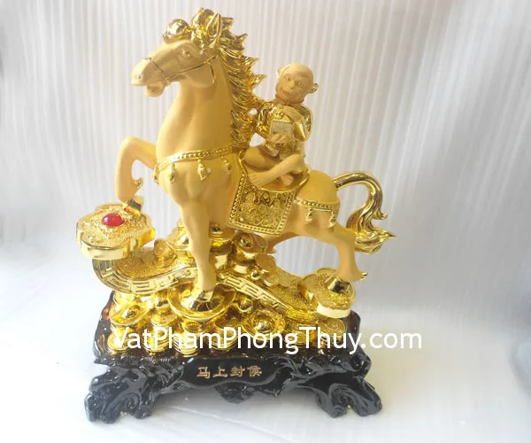 Khỉ thần tài cưỡi ngựa trên như ý - mã thượng phong hầu K006M