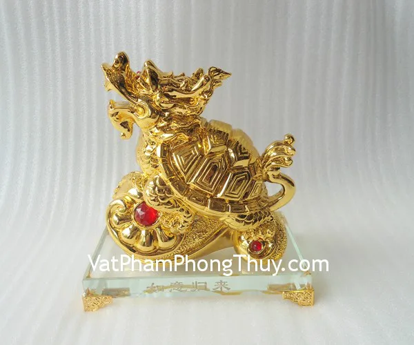 Long quy vàng trên như ý nhỏ, thủy tinh - như ý quy lai FH443G