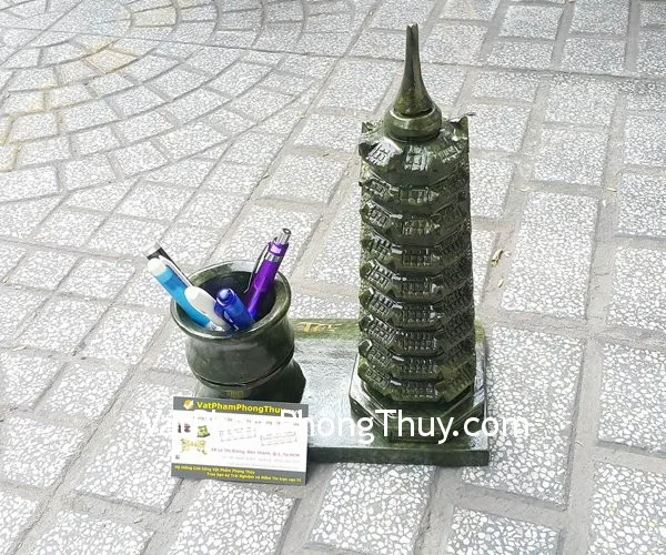 Tháp văn xương lam ngọc 9 tầng lớn, đựng bút GM068