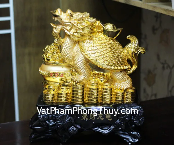 Rùa đầu rồng khủng trên đống vàng - Tụ tài long quy C086A