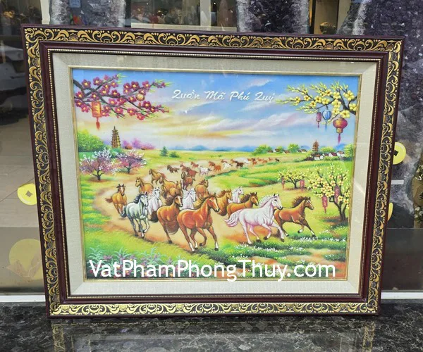 Tranh Quần Mã Phú Quý NGUA2611