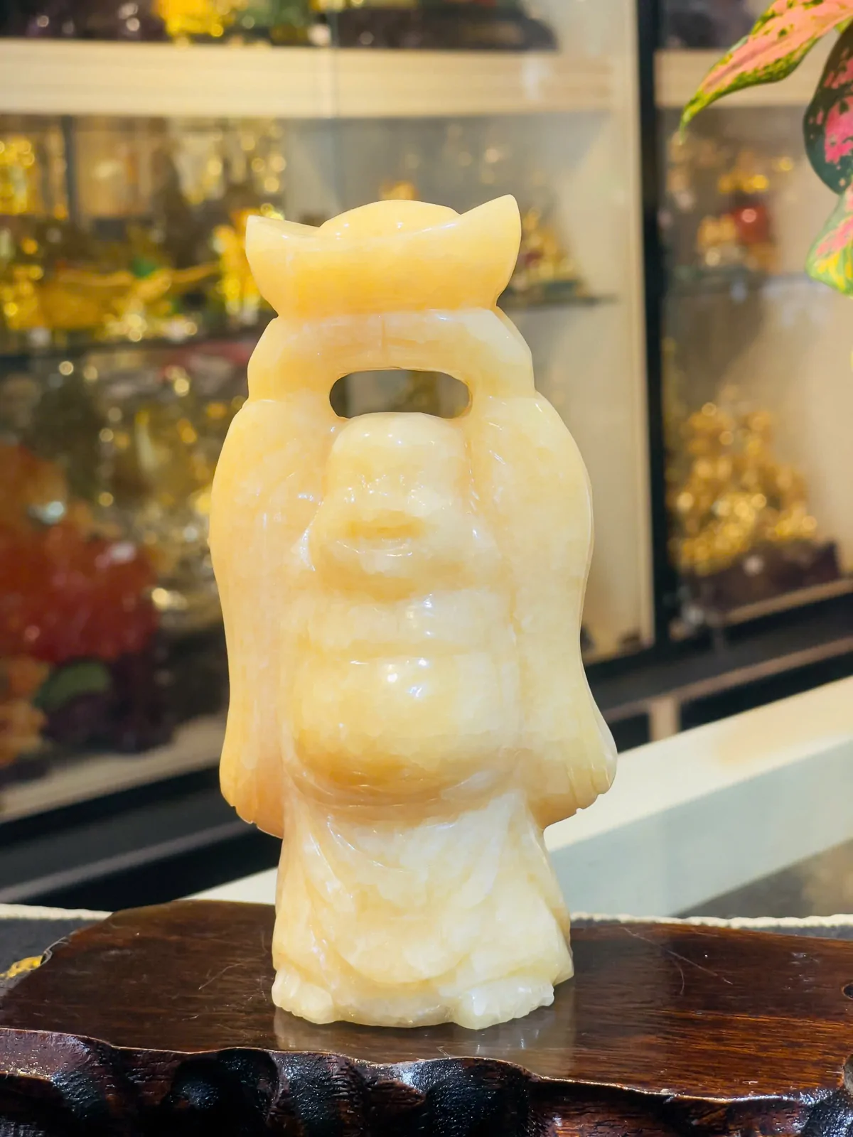 Phật di lặc hoàng long đứng, đỉnh vàng HM178