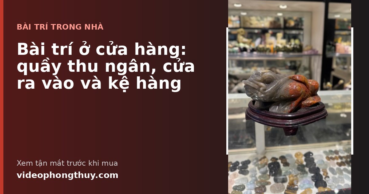 Bài trí ở cửa hàng: quầy thu ngân, cửa ra vào và kệ hàng