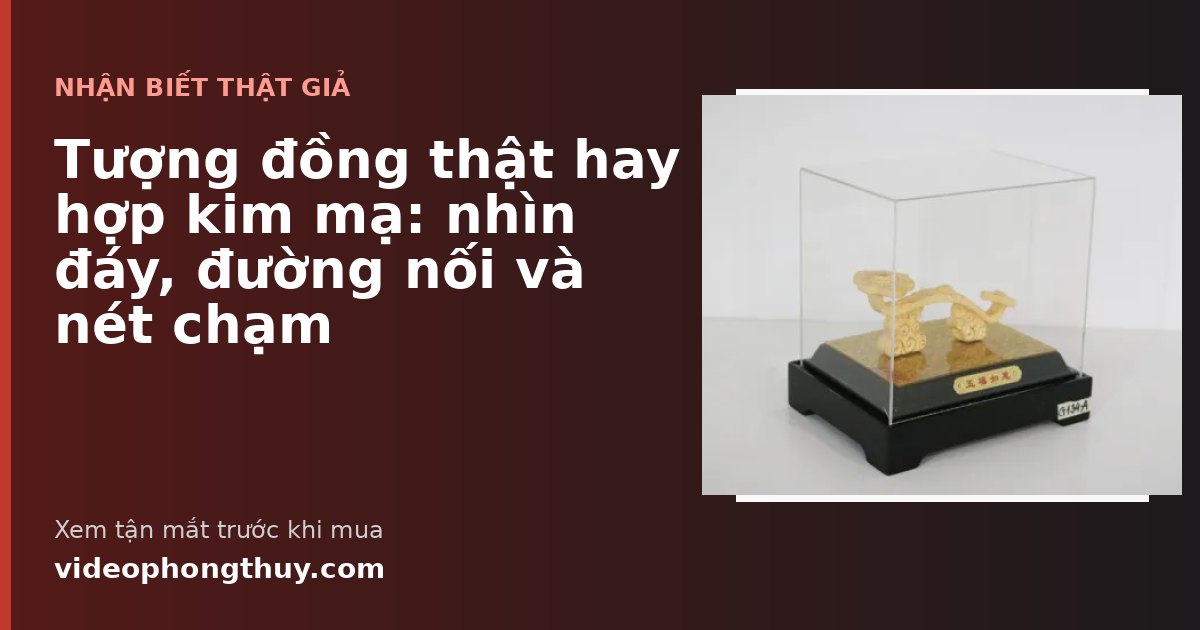 Tượng đồng thật hay hợp kim mạ: nhìn đáy, đường nối và nét chạm