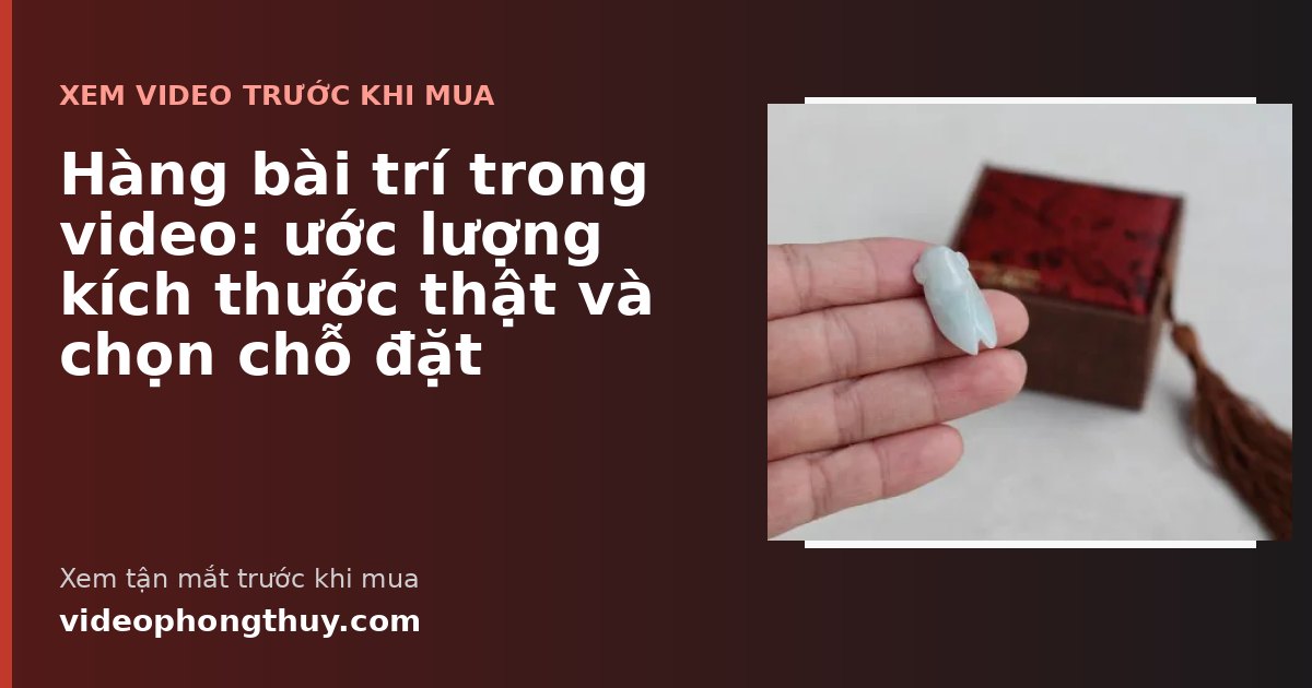 Hàng bài trí trong video: ước lượng kích thước thật và chọn chỗ đặt